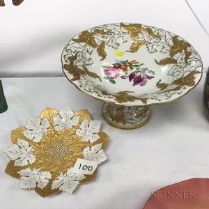 Meissen Porcelain Compote and Leaf Dish
