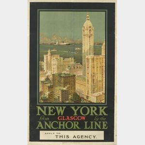 British School, 20th Century New York from Glasgow by the Anchor Line