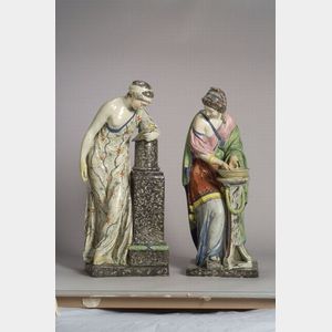 Two Large Staffordshire Pearlware Classical Figures of Women