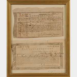 Two Revolutionary War Receipts from the Connecticut Treasury Office