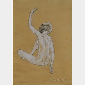 Arthur Bowen Davies (American, 1863-1928) Seated Nude