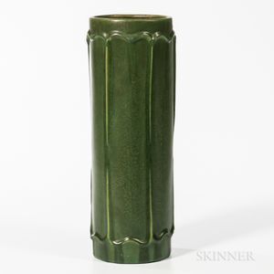 Tall Hampshire Pottery Cylindrical Vase