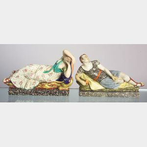 Pair of Staffordshire Pearlware Figures Depicting Anthony and Cleopatra