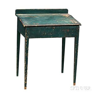 Country Green-painted Lift-top Desk