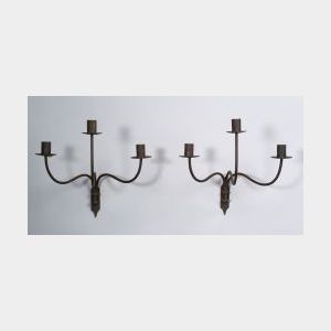 Pair of Wrought Iron Wall Sconces