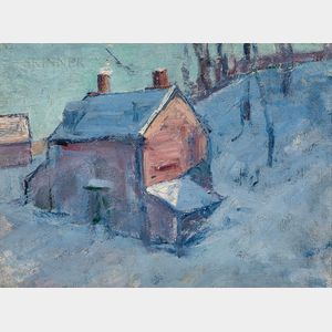 Gertrude Fiske (American, 1879-1961) House in Winter