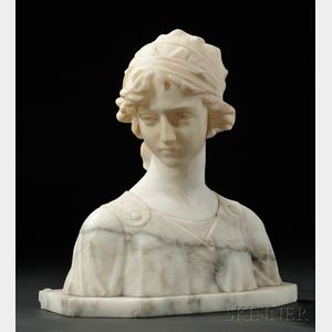 Continental School, 19th/20th Century Portrait Bust of a Woman with Downcast Gaze