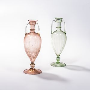 Two Murano Glass Amphora Attributed to Salviati & Co.