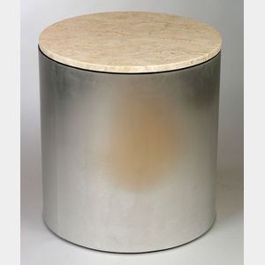 Pasenella & Klein Round Marble-top Metal Occasional Table.