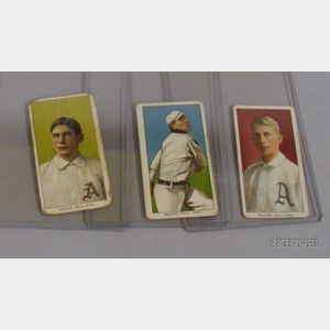 Three 1909-1911 T206 Sweet Caporal Cigarette Baseball Cards