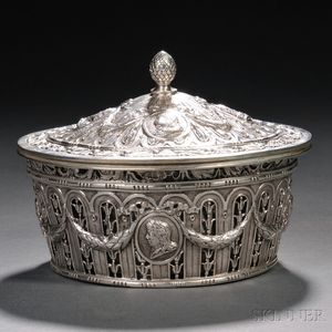 German .800 Silver Covered Bowl