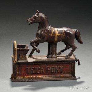 Painted Cast Iron Mechanical "Trick Pony" Bank