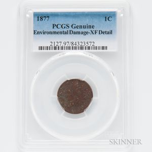 1877 Indian Head Cent, PCGS XF Details