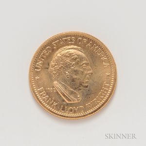 1982 Frank Lloyd Wright American Arts Commemorative Series Half Ounce Gold Coin. 
