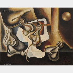 Jose Maria de Servin (Mexican, 1917-1995) Surrealist Composition.