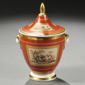 Neoclassical Paris Porcelain Covered Sugar Bowl
