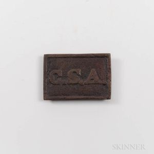 Confederate Rectangular "CSA" Belt Plate