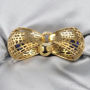 18kt Gold, Lapis, and Diamond Bracelet