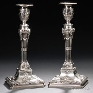 Pair Edward VII Sterling Silver Weighted Candlesticks