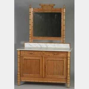 Napoleon III Faux Bamboo and Marble-top Dressing Chest