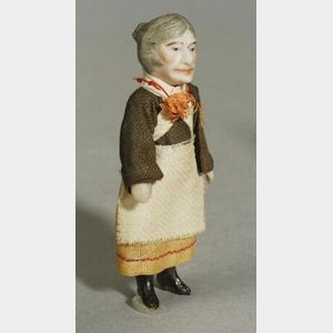 Small Jointed All Bisque Older Woman