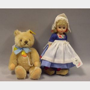 Small Steiff Mohair Bear and Alexander-kins Doll