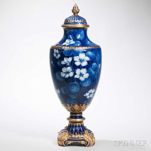 Royal Bonn Tall Blue Vase with Cover