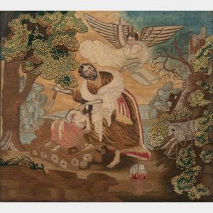 Attributed to Miss Elizabeth Bashforth (British, Early 19th Century) Embroidery Depicting the Old Testament Story of Abraham and Isaac