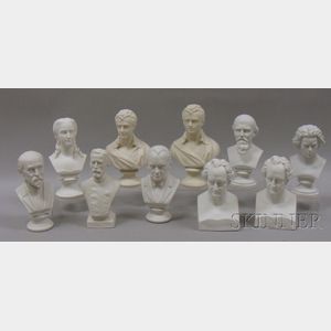 Ten Parian Historical and Character Busts