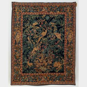 Modern Flemish Verdure-style Woven Tapestry