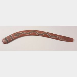 Australian Aboriginal Painted Boomerang