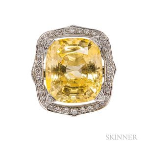 18kt White Gold, Yellow Sapphire, and Diamond Ring, Stephen Webster