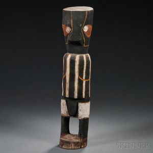 Australian Aborigine Polychrome Carved Wood Totem