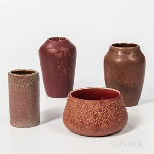 Four Hampshire Pottery Vases