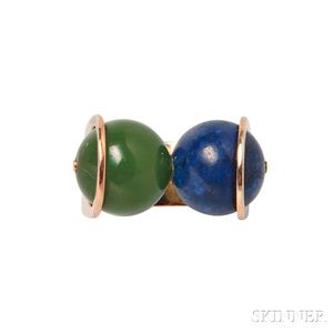 14kt Gold and Hardstone Bead Ring