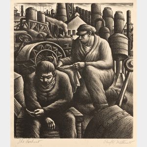 Paul Raphael Meltsner (American, 1905-1966) Lot of Three Images of Factory Workers: Death of a Striker