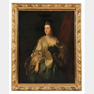 Sir Joshua Reynolds (British 1723-1792) Portrait of a Lady/Probably Mrs. Frampton