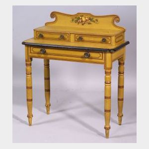 Yellow Paint-Decorated Dressing Table