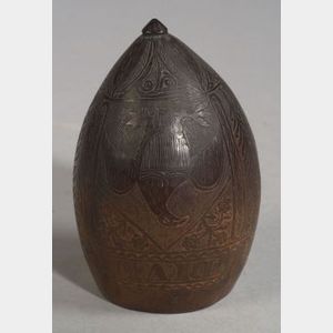 Ornate Carved Coconut Shell Cup