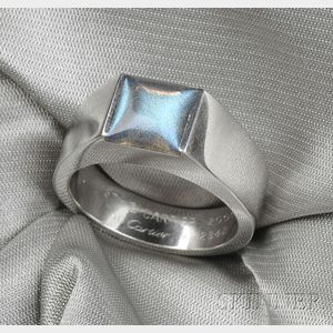 18kt White Gold and Labradorite "Tank" Ring, Cartier