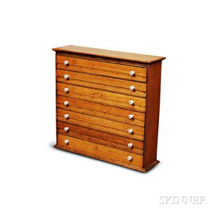 Oak Seven-drawer Spool Cabinet