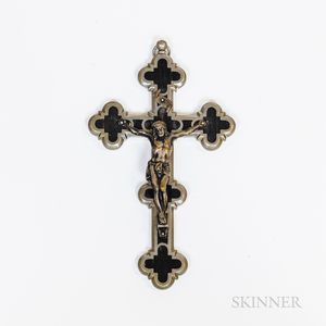 Italian Silver-plated and Ebony Crucifix