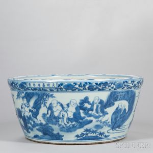 Blue and White Fish Bowl