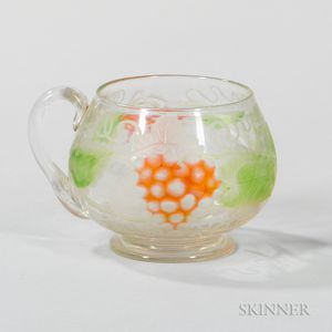 Tiffany Grapevine Decorated Glass Cup
