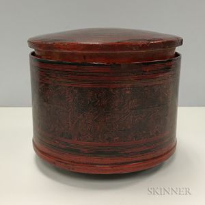 Cinnabar Covered Round Box