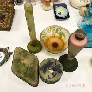 Five Pieces of Cameo Glass