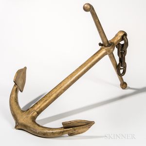 Carved and Gilded Anchor-form Trade Sign