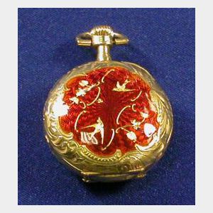 Antique 18kt Gold and Enamel Pendant Watch