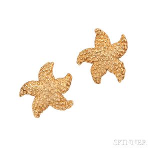 18kt Gold Starfish Earstuds, McTeigue