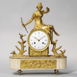 Louis XV-style Gilt-bronze Figural Clock
